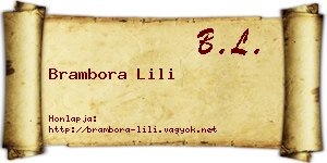 Brambora Lili névjegykártya